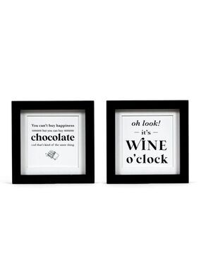 ($8) Reversible Sign - Chocolate Happiness & Wine O'Clock